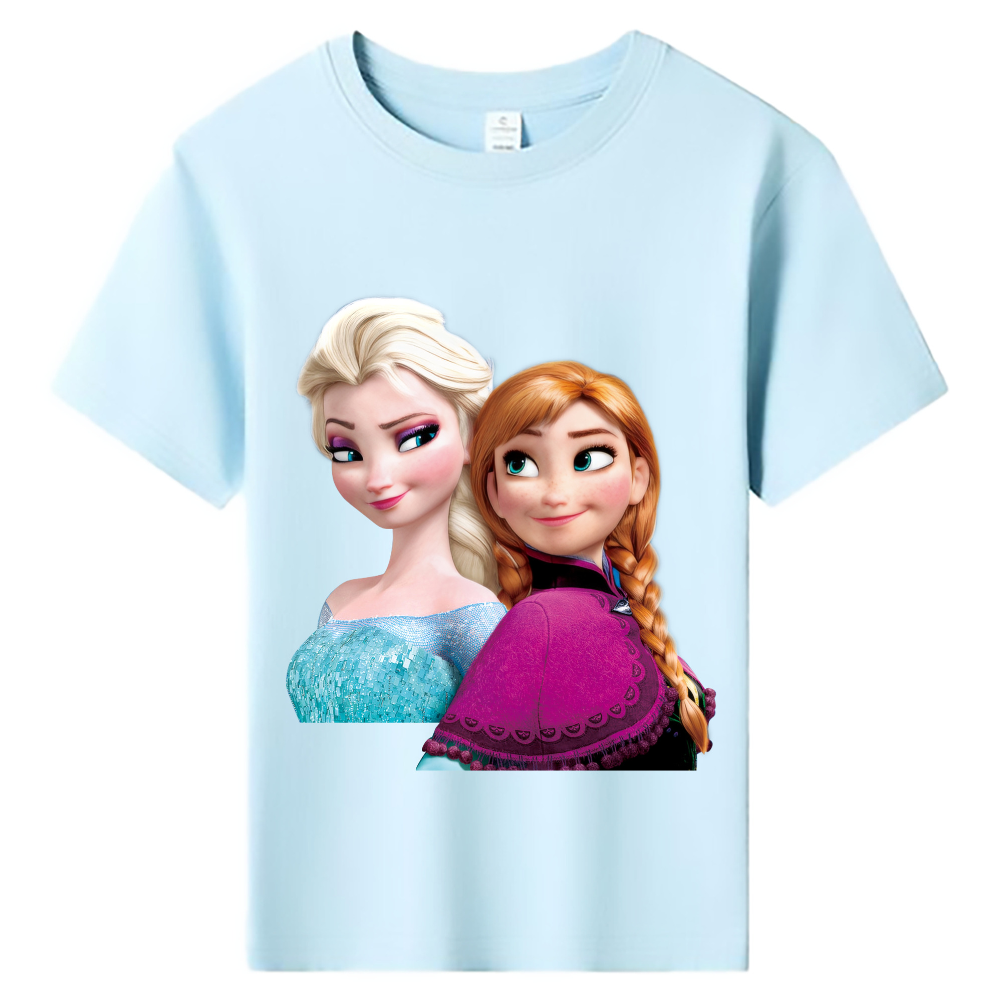 （画像用） アナと雪の女王 アンナ エルサ Frozen Anna Elsa 綿100％キッズTシャツ（フロントプリント）